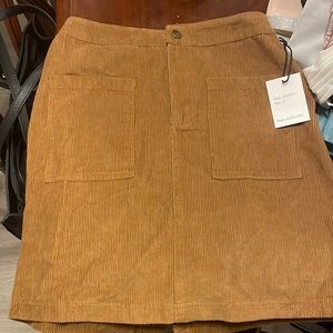 Corduroy Brown Mini Skirt